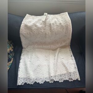 Abercrombie White Lace Midi Skirt